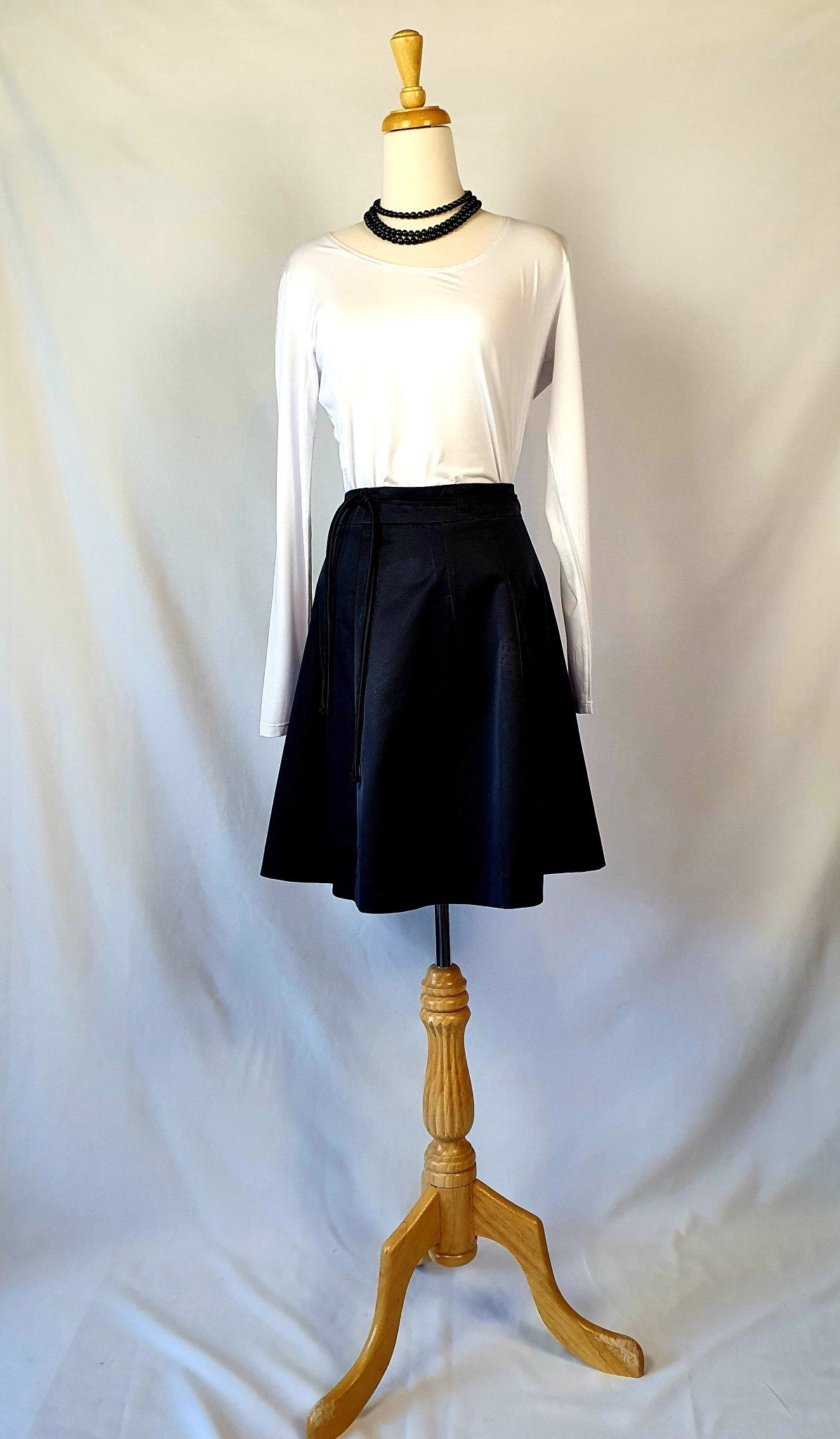 Pleated Little Black Skirt